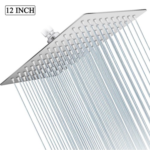 Chrome rain shower head - 12",